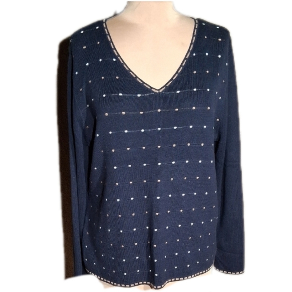 Navy V-neck Sweater Desperate To Be Worn By Some Fool